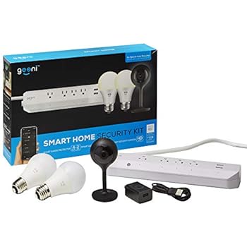 Geeni Wi-Fi Smart Home Security Kit, Smart Surge Protector, Smart Light Bulbs, Smart 1080p Hd Security Camera Compatible with Alexa, Google Assistant, Microsoft Cortana, No Hub Required