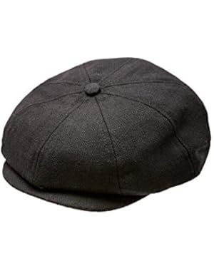 Baby Boy's Hat Black Herringbone Newsboy Cap