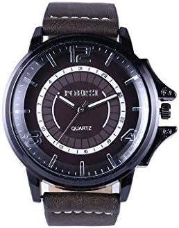 Mens Watches Sale Clearance Designer,BOIYI Simple Dial Quartz Sport Male Wrist Watch Arabic Numbers Faux Leather Strap Wristwatch(Gray)