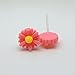 Pretty Smart Daisy Earrings Metal Free Plastic Post Earrings for Sensitive Ears 11mm (Pink)