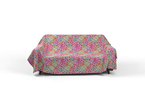 Telo Copritutto Fantasy misura 270X260 cm due posti – Telo Arredo multiuso Stampato – Made in Italy - 100% microfibra - SPRING