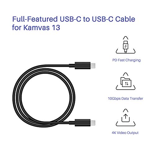 HUION FullFeatured USBC to USBC Cable TypeC Cable for Kamvas 12/13