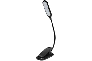 Eujgoov USB Rechargeable Clip On Music Stand Light Adjustable Gooseneck Desk Lamp for Sheet Music (Black)