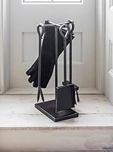 CKB LTD Fireside Wood Burner Set Wrought Iron Tool Companion Gloves Poker view 2