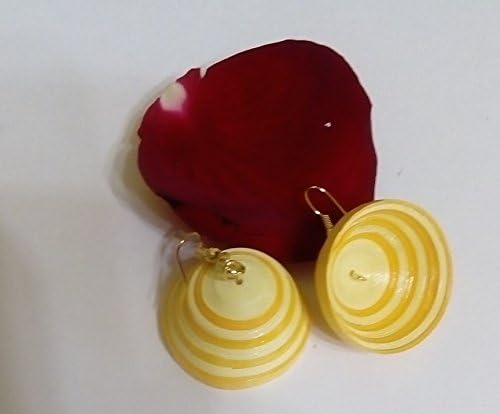 Shades of yellow paper quilled jhumka earrings