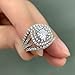 Wuziwen 3pcs 3.5Ct Engagement Wedding Ring Set for Women Sterling Silver AAA Cz Created Blue Sapphire