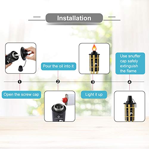 LANMU Torch Canisters 12oz, Replacement Bamboo Torch Refill Canister