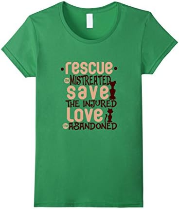 Womens Animal Rescue Shelter T-Shirt: Save The Injured Shirt Medium Grass