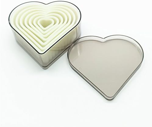 Cookie Cutters Set, 9 Piece Nylon Cookie Biscuit Cutter Set and pastry cutters set with Storage Case for Mousse, Cookie,Biscuit,Cake Decoration, Round / Square / Heart-shaped (Heart-shaped waves)
