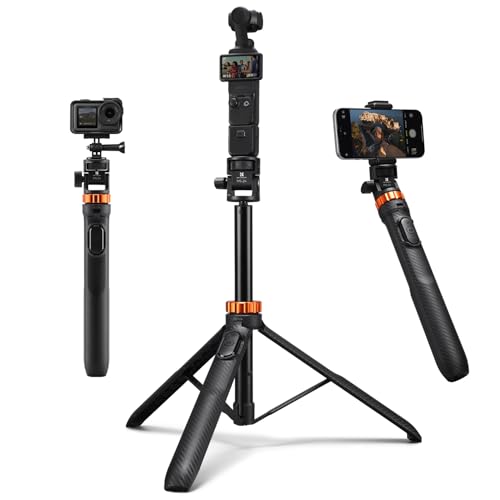 K&F Concept 69" Extendable Phone Tripod, Light Stand for DJI Pokect 4/3 | for GoPro for Insta360 X5X4 for DJI OSMO Pokect 4/3, Light, Projectors, Remote Control, 1/4" Screw, Light Stand,MS24