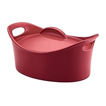 Rachael Ray 55051 Covered Casseroval Casserole, Stoneware, 4-1/4-Quart, Red