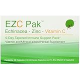 EZC Pak 5 Day Immune Support Boost For Cold and Flu - Echinacea, Zinc and Vitamin C, Physician Designed 5 Day Tapered Pack