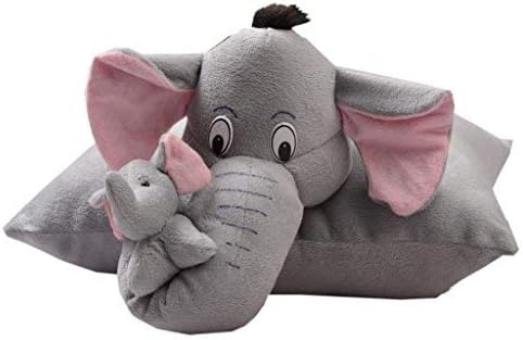 CLASS ONE Stuffed Soft Toy Plush Cushion | Baby Hug Elephant Pillow Cute Elephant Cartoon Figure Fold able Pillow for Kids Premium Quality Birthday Gift - Grey Color (40 cm)