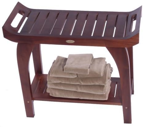 Tranquility Teak 30" Extended Height Shower Bench with Arms by DecoTeak