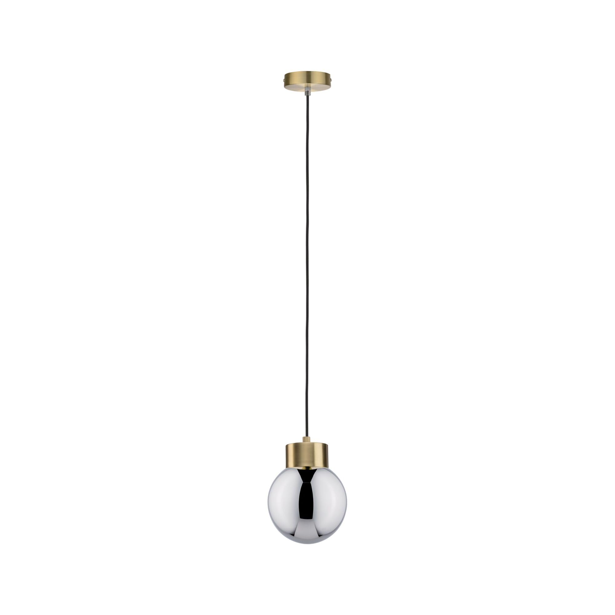 Paulmann 79743 Neordic Linja Pendant luminaire max. 1x20W Pendant lamp for E27 Lamps Ceiling lamp Smoke Glass/Brushed Brass 230V Without lamp