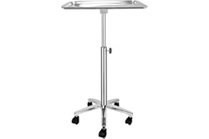 Konmee Premium Metal Extra Large Salon Tray Medical Tray Mayo Stand with Wheels