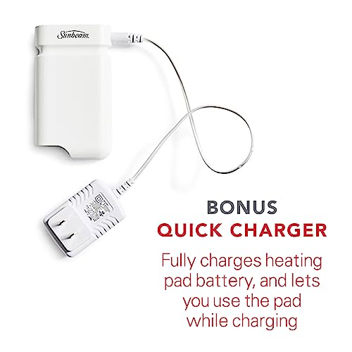 Sunbeam Cordless Heating Pad, Portable and Rechargeable for Back