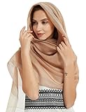 Head Hijab Sheer Silk Scarf For Women Lager Shawl Wrap Soft Lightweight Sheer Voile Lap Muslim Khaki Scarf By J'Mysticon