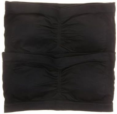Anenome Women's Strapless Seamless Bandeau Padding (2 or 4 pack),One Size,Black/Black