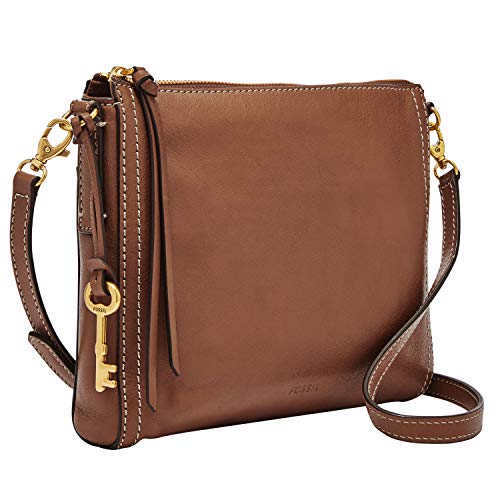 Fossil Women's Emma Leather Small Crossbody Handbag, Brown