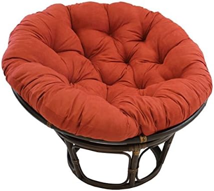 American Rattan Papasan Chair with Red 100% Polyester Cushion - Adult Size