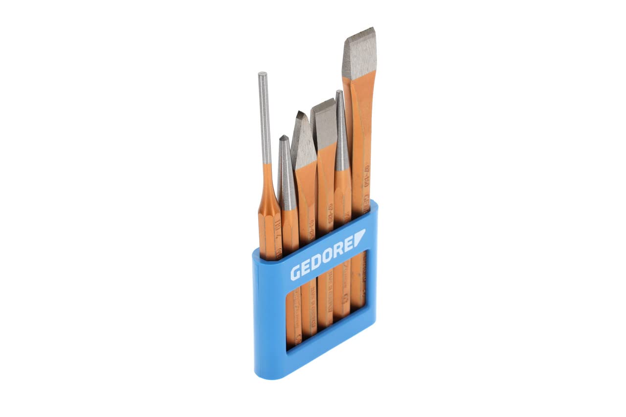 GEDORE Tool set, 6-pc. set, Complete, in PVC holder, Chisels, Centre punch, Driver, Tool case, 106