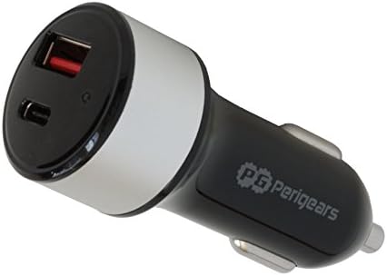USB C Car Charger, Perigears 27W Dual Port Car Charger (USB Type C Cable Included) for Google Pixel Pixel XL, Nexus 5X 6P, iPhone, iPad, Macbook, Samsung and other IOS Android Devices (Charger+Cable)
