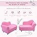 Costzon Kids Chaise Lounge Sofa Couch Set Children Modern Seat Furniture (Pink/Coral Fleece Chaise Longue)