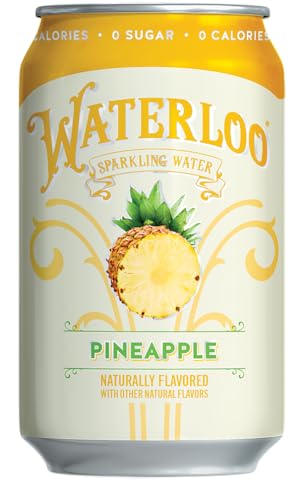 WATERLOO SPARKLING WATER, PINEAPPLE NATURALLY FLAVORED, 12 FL OZ CANS, PACK OF 12 | ZERO CALORIES | ZERO SUGAR OR ARTIFICIAL SWEETENERS | ZERO SODIUM