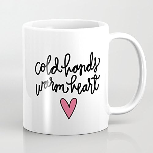 LVYZIHO Mug - Cold Hands Warm Heart Personalized Ceramic Coffee Mug White - Funny Wine Mug - 11OZ Coffee Mug - Perfect for Wedding, Mothers Day, Fathers Day or Friends