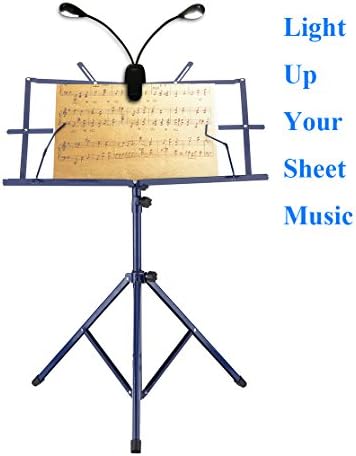 Vichannel 8 LED Book Light, Sturdy Clip On Bed Reading Light, USB Music Stand Lamp, Keyboard Light 5 Brightness, 2 Goosenecks Light up 2 Full Pages. Perfect for Bookworms &amp; Music Players