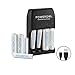 POWEROWL Rechargeable AA and AAA Batteries with Advanced Individual Cell Battery Charger(Updated), 4 x 2800mAh AA & 4 x 1000mAh AAA