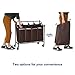 SONGMICS 4-Bag Laundry Cart Sorter, Rolling Laundry Basket Hamper, with 4 Removable Bags, Casters and Brakes, Brown URLS90Z