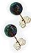 14k Gold Black Created Opal Round Stud Earrings 6mm