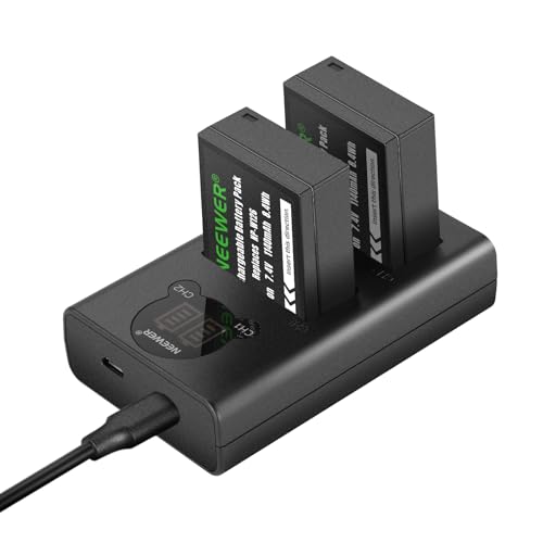 NEEWER NP-W126/NP-W126s Replacement Battery Charger Set with Dual Charger and USB C Cable, Pack of 2, 1140 mAh Camera Battery, Compatible with Fuji X100VI X-T30 II X-S10 X-T200 X100F X100V X-A5 X-E4