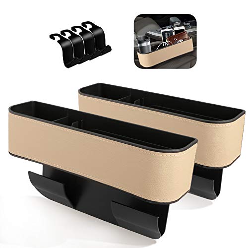 Jeteven Car Seat Gap Filler, 2 Pack Multifunctional Car Seat Organizer