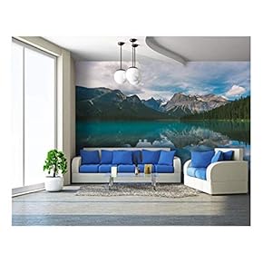 Landscape Mountain and The Reflection on Water Surface - Removable Wall Mural | Self-Adhesive Large Wallpaper - 66x96 inches