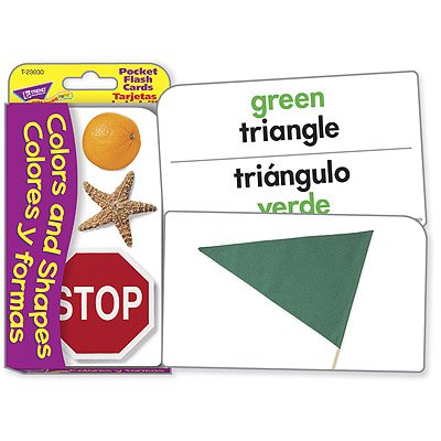Trend Enterprises Colors & Shapes/Colors Y Forms (En/Sp) Pocket Flash Cards (56 Piece)