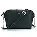 DAVID - JONES INTERNATIONAL Women's Black Small Crossbody Saddle Purse Leather Chain Messenger Shoulder Bags