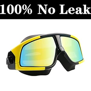 Aquior Swim Goggles, Big Frame Swimming Glass Leakproof Anti Fog UV Protection, 180 Wide-Vision Swim Mask Goggles for…