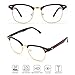 Happy Store CN56 Vintage Inspired Classic Horn Rimmed Half Frame Nerd UV400 Clear Lens Glasses,Red Black