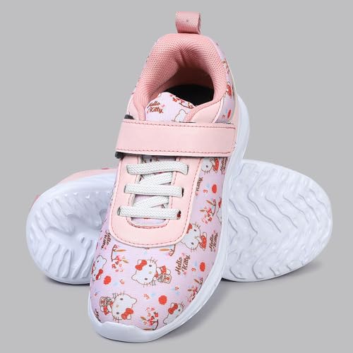 Kidsville Official Hello Kitty Printed Kids Girls Shoes - Pink | Lightweight Sole, Super Flexible, Comfortable Indoor and Velcro Closure On Sport Shoes for Kids 4