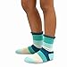 TeeHee Little Girls Cotton Crew Basic Roll Top Socks 6 Pair (6-8 Years, Indian Stripe)