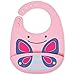Skip Hop Zoo Fold & Go Silicone Bib, Pink Butterfly