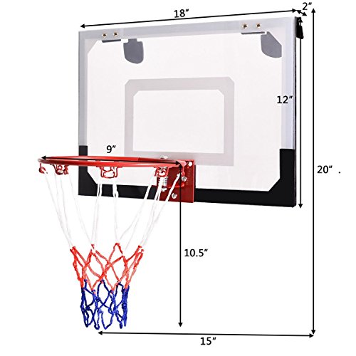 USA_BEST_SELLER Over-The-Door Mini Durable Basketball Hoop Includes Basketball & Hand Pump Indoor Mini Basketball Hoop, Over The Door Use Game Toy Set - Thumbnail 4