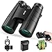 BNISE Binoculars for Adults Compact, 10X42 HD Professional, BAK4 Prism FMC Lens, Suitable for Outdoor Travel, for Bird Watching, for Hunting, with Smartphone Adapter, Neck Strap, Portable Backpack