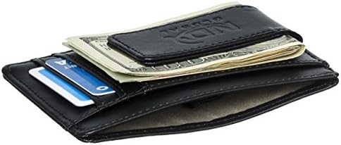 High Quality Leather Magentic Money Clip Wallet & Credit Card Holder w/ RFID Blocking Technology.
