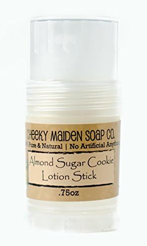 Cheeky Maiden Almond Sugar Cookie Lotion Stick 100% Natural Handmade with Coconut Oil Argan Oil Beeswax Shea butter Vanilla & Bitter Almond & Litsea Cubeba Essential Oils 0.75 oz Made in the USA