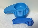 Tupperware Measuring Cup and Spoon Set in Rain Drop/Salt Water Taffy