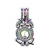 10pcs Rainbow Color Owl Pearl Cage Beads Cage Locket Pendant DIY Jewelry Making Accessories-for Oyster Pearls, Essential Oil Diffuser, Fun Gifts (Owl)
